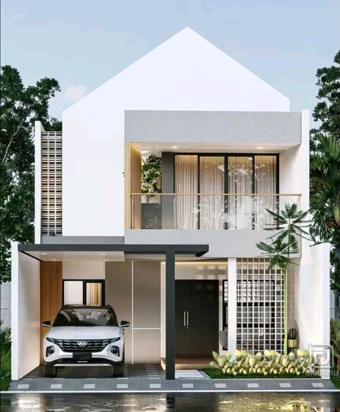 Rumah Tingkat dengan Carport Minimalis